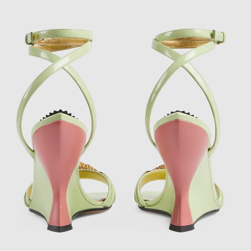 Gucci Leather heels pistachio green. - Picture 3 of 15